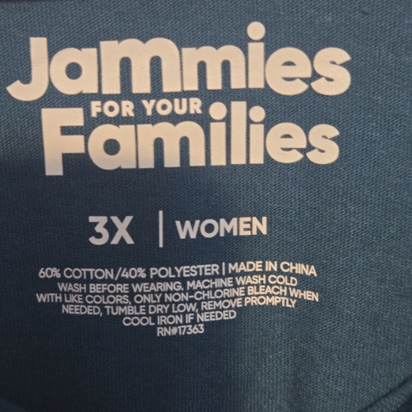 Teal Womens Holiday Long‎ Sleeve Pajama Top - Picture 2 of 6